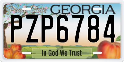 GA license plate PZP6784