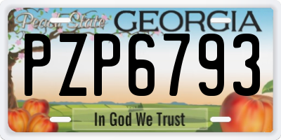 GA license plate PZP6793