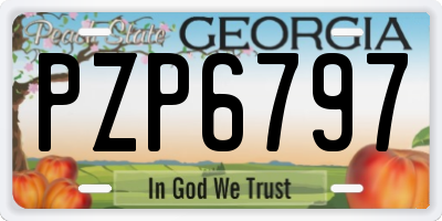 GA license plate PZP6797