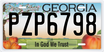 GA license plate PZP6798