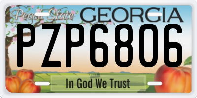 GA license plate PZP6806