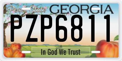 GA license plate PZP6811