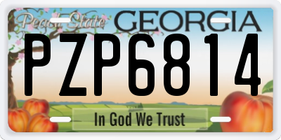 GA license plate PZP6814