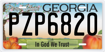 GA license plate PZP6820