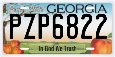 GA license plate PZP6822