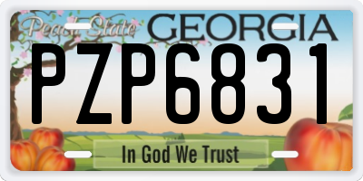 GA license plate PZP6831