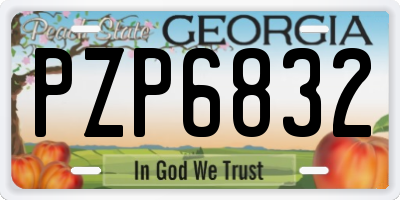 GA license plate PZP6832