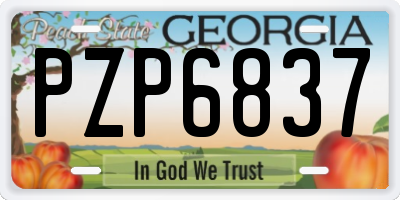 GA license plate PZP6837