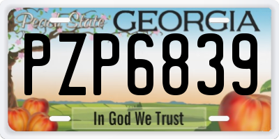 GA license plate PZP6839