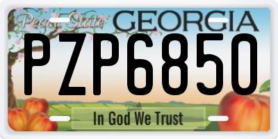 GA license plate PZP6850