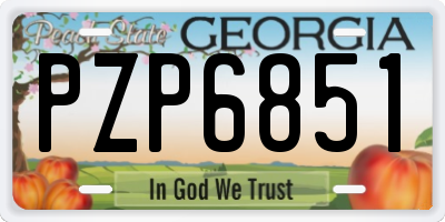 GA license plate PZP6851