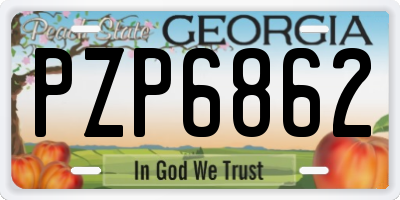 GA license plate PZP6862