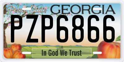 GA license plate PZP6866