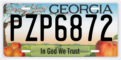 GA license plate PZP6872