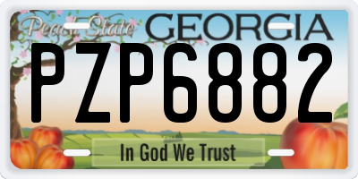 GA license plate PZP6882