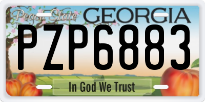 GA license plate PZP6883