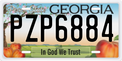 GA license plate PZP6884