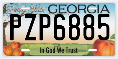 GA license plate PZP6885