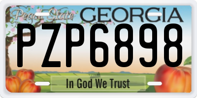 GA license plate PZP6898