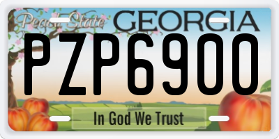 GA license plate PZP6900