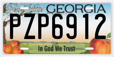 GA license plate PZP6912