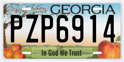 GA license plate PZP6914