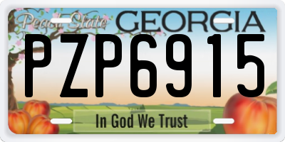 GA license plate PZP6915