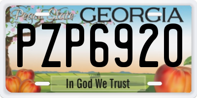 GA license plate PZP6920