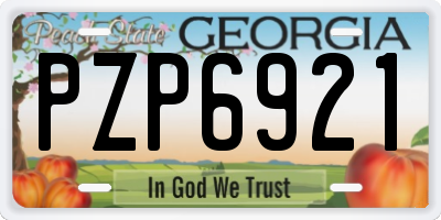 GA license plate PZP6921