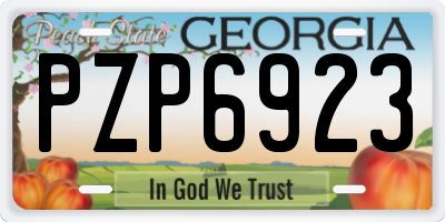GA license plate PZP6923