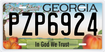 GA license plate PZP6924
