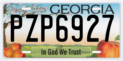 GA license plate PZP6927
