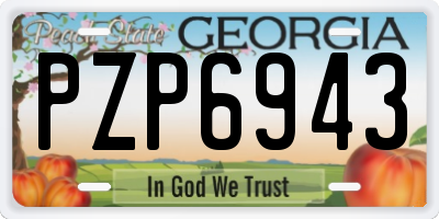 GA license plate PZP6943
