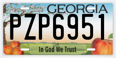 GA license plate PZP6951
