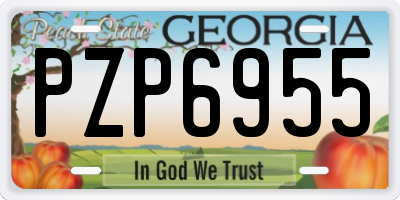 GA license plate PZP6955