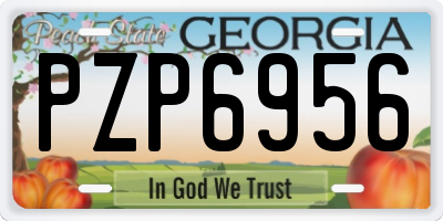 GA license plate PZP6956