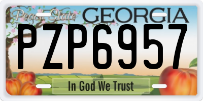 GA license plate PZP6957