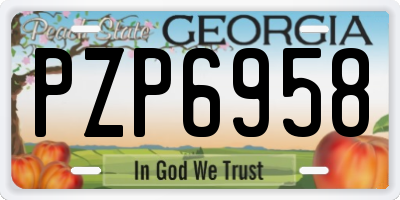 GA license plate PZP6958