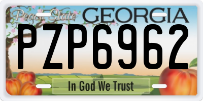GA license plate PZP6962