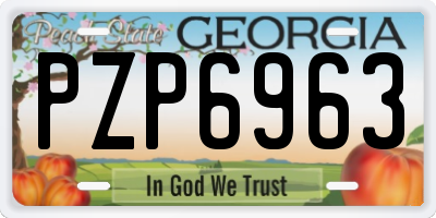 GA license plate PZP6963