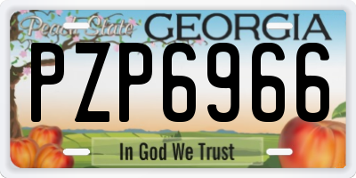 GA license plate PZP6966