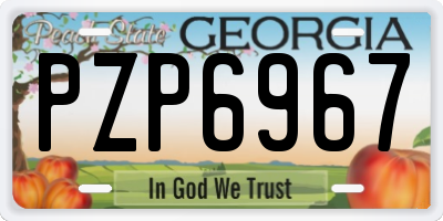 GA license plate PZP6967