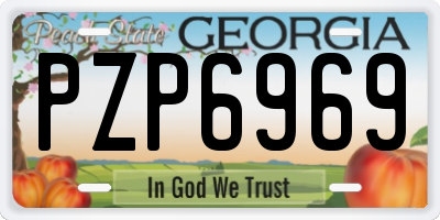 GA license plate PZP6969