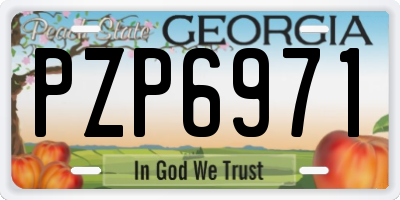 GA license plate PZP6971