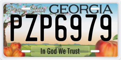 GA license plate PZP6979
