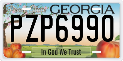 GA license plate PZP6990