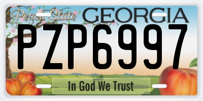 GA license plate PZP6997