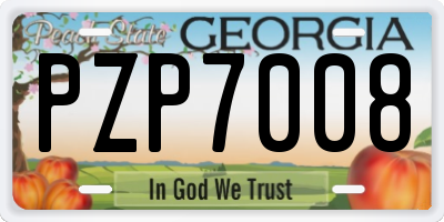 GA license plate PZP7008