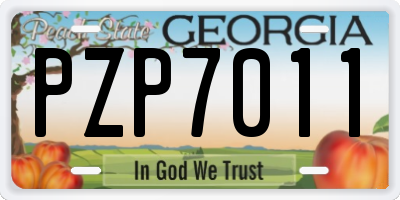 GA license plate PZP7011