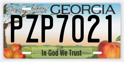 GA license plate PZP7021
